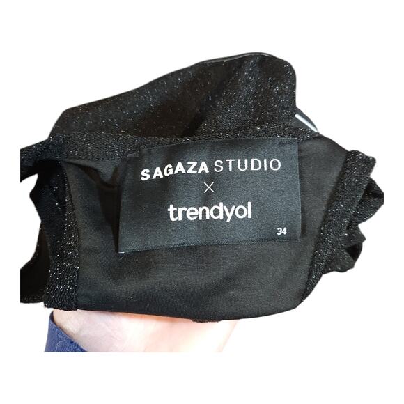 Sagaza Studio x Trendyol Sparkly Knitted Bustier Cropped Tank Top Women's US 2 - Picture 8 of 8